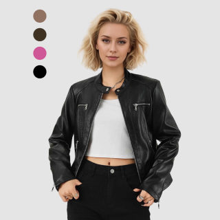 Women's Slim Fit Faux Leather Jacket
