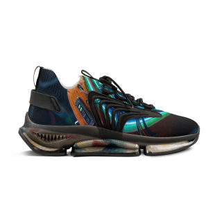 Green Orb Abstract Mesh Sneakers | Athletic Shoes 15