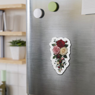 Rose Bouquet Die Cut Magnet | Floral Refrigerator Magnet 10