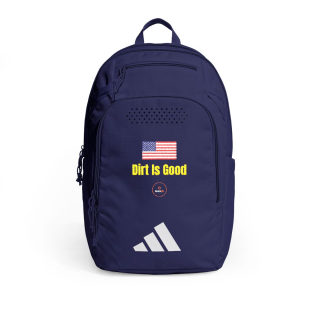 American flag 'dirt is good' embroidery backpack