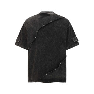 Vintage Distressed Rivet Short Sleeve T-Shirt 4