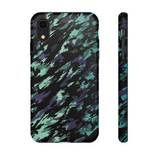 Teal Black Abstract Camo Phone Case 7
