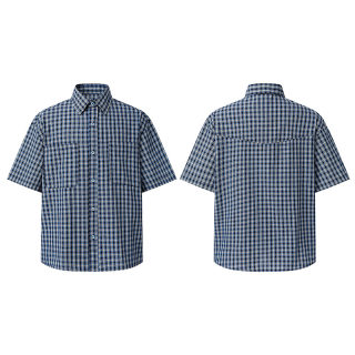 Loose Short Sleeve Checkered Shirt 5