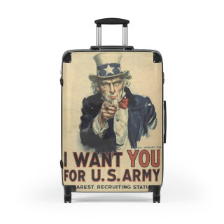 Uncle Sam Want You design Suitcase | Vintage American Poster luggage 3