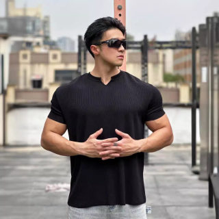 Men's Heavyweight Textured Fitness Short Sleeve T-Shirt | Tapered Sleeve 2