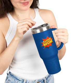 Super Mom comic burst insulated travel mug 39