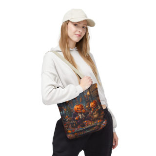 Jack-o'-Lantern Candy Haul Tote Bag | Halloween Pumpkin Scene 70