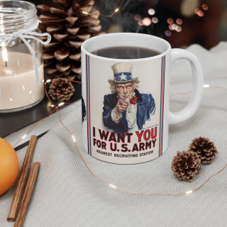 Uncle Sam I Want You Poster Mug | Ceramic Coffee Cup, Patriotic USA Design 11
