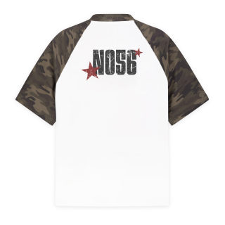 Camo Raglan Sleeve T-Shirt with Trendy Letter Print 2
