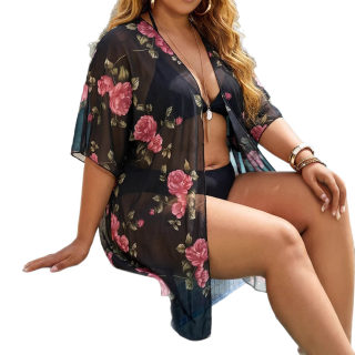 Plus Size Floral beach cover-up 5