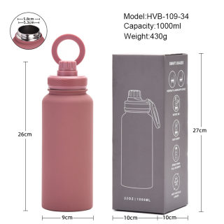 Insulated Stainless Steel Water Bottle with Magnetic Phone Holder, 1L 5