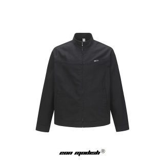 Street-Style Loose Fit Jacket with Stand Collar