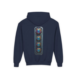 Glowing Cyber Pumpkin Kids Hoodie 60