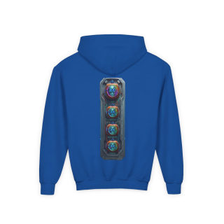 Glowing Cyber Pumpkin Kids Hoodie 59