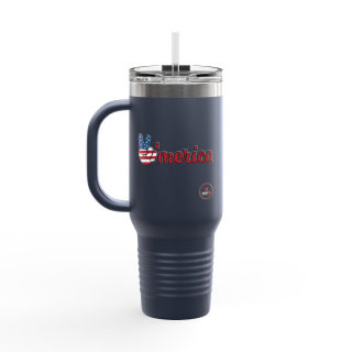 'Merica Peace Hand travel mug, 40oz insulated tumbler 32