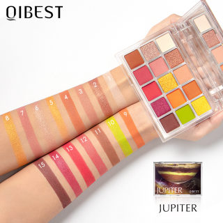 QIBEST Earth-Tone Shimmer & Matte Eyeshadow Palette, 15 Colors 6
