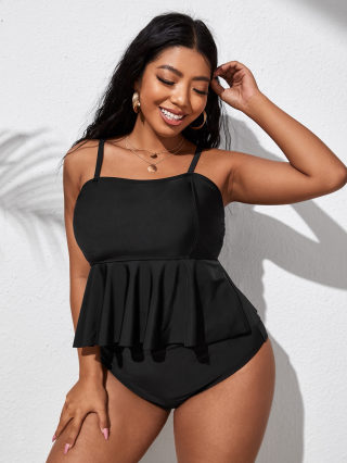 Plus Size Solid Color bikini set 2