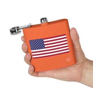 American flag flask, stainless steel 6oz 31