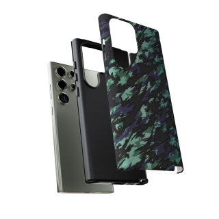 Teal Black Abstract Camo Phone Case 140