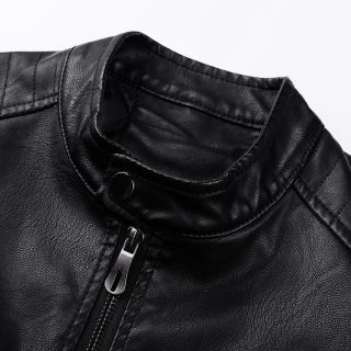 Men's Vintage Motorcycle Leather Jacket | Biker Rivet Pockets PU Coat 4