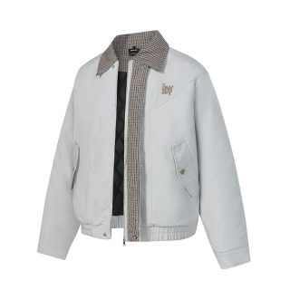 Plaid Patchwork Turn-Down Collar Loose Cotton-Filled Jacket 6