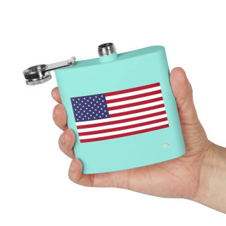 American flag flask, stainless steel 6oz 33