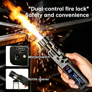 Windproof High-Power Outdoor Torch Lighter | LED Display, Bottle Opener 2