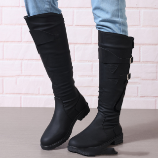 Outdoor Long Boots | Winter Flat Heel Wide Fit Women's Leather Boots