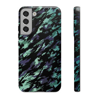 Teal Black Abstract Camo Phone Case 52