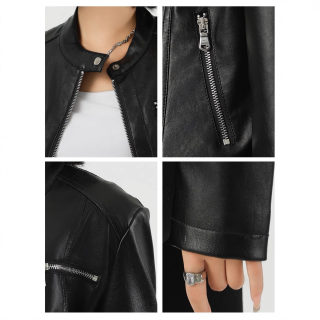 Women's Slim Fit Faux Leather Jacket 4