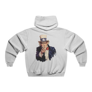Uncle Sam Pointing Hooded Sweatshirt | Patriotic American Flag Graphic 9
