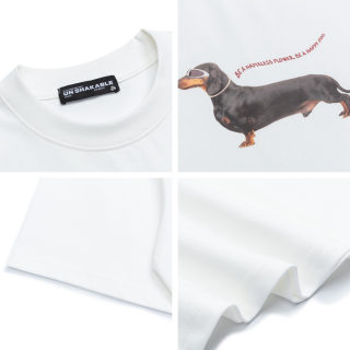 Retro Dachshund Print Crew Neck T-Shirt | Unisex 4