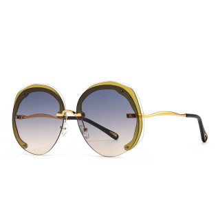 Women's Rimless Round Sunglasses with Ocean Gradient Lens 2