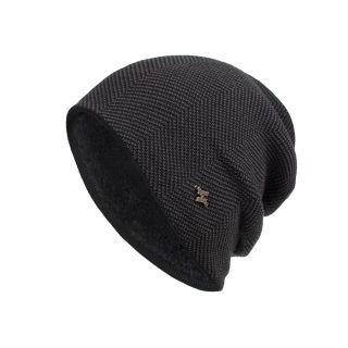 Velvet Iron-On Patch Knit Beanie 6