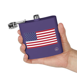 American flag flask, stainless steel 6oz 35