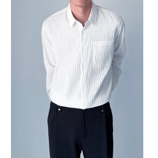 Wrinkled Texture Long Sleeve Shirt | Men's Spring 2