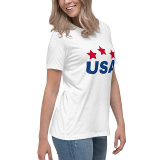 Women's Relaxed T-Shirt «USA» 15