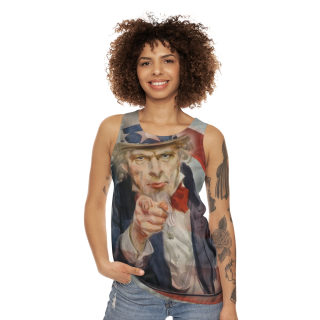 Uncle Sam Pointing Tank Top | Patriotic USA Flag Graphic