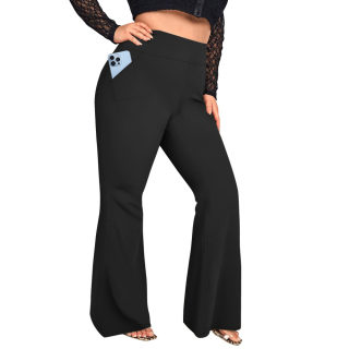 High-Waist Flared Yoga Pants with Pockets 4