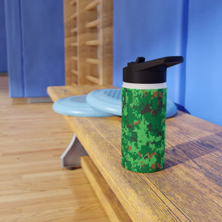 Green Digital Camo Water Bottle | Stainless Steel, Standard Lid 7
