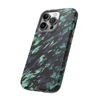 Teal Black Abstract Camo Phone Case 104