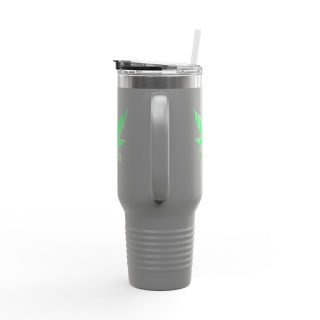 Organic cannabis leaf travel mug, 40oz insulated tumbler 21