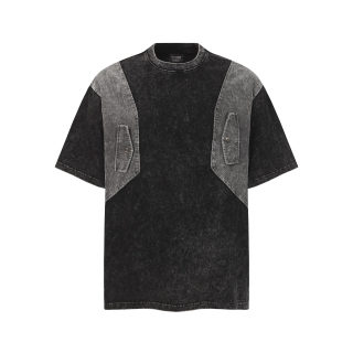 Vintage Distressed Splicing Workwear T-Shirt