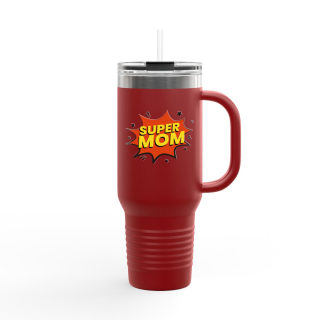 Super Mom comic burst insulated travel mug 10