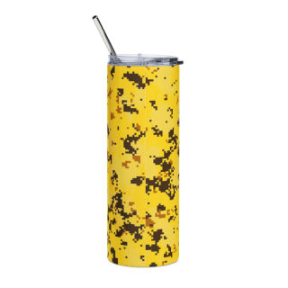 Yellow Camo Stainless Steel Tumbler | 20oz Skinny Travel Cup 2