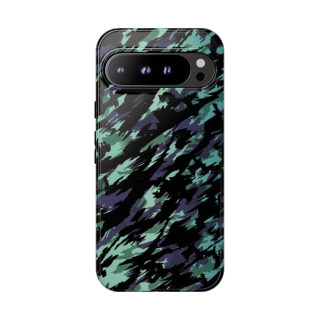 Teal Black Abstract Camo Phone Case 77