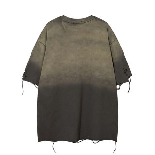 Washed Distressed Embroidered T-Shirt with Holes | American Vintage 2