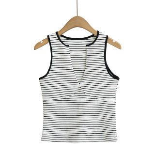 Striped Sexy Low Neck Vest Top 6