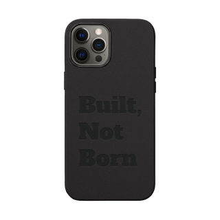 "Built, Not Born" PU Leather Phone Case | Debossed Text, Black 3