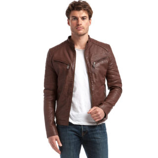 Men's Vintage Motorcycle Leather Jacket | Biker Rivet Pockets PU Coat 3